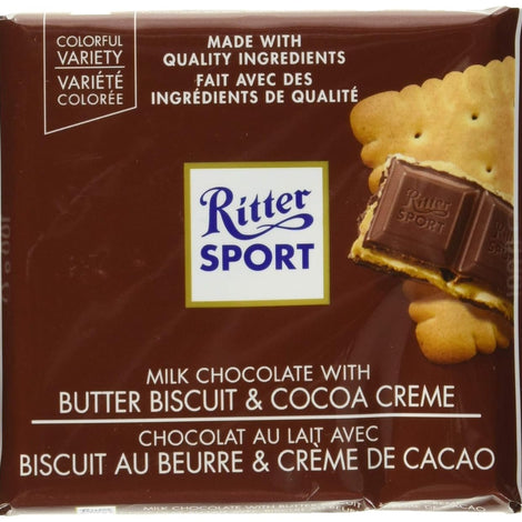 Ritter Sport, Milk Chocolate with Butter Biscuit, 3.5 oz