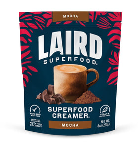 Laird Superfood Non-Dairy Coffee Creamer Mocha, Shelf-Stable Superfood Non-Dairy Powder Creamer, Gluten Free, Non-GMO, Vegan, 8 oz. Bag, Pack of 1