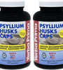 Yerba Prima Psyllium Husk Caps - 180 Capsules (Pack of 2) - Easy to Swallow Fiber Supplement - Colon Cleanse - Gut Health - Non-GMO Gluten Free