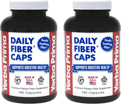 Yerba Prima Daily Fiber Formula, 180 Capsules (Pack of 2)