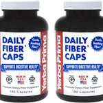 Yerba Prima Daily Fiber Caps - 180 Capsules, (Pack of 2) - Soluble & Insoluble Fiber Supplement - Colon Cleanse - Vegan, Non-GMO, Gluten-Free