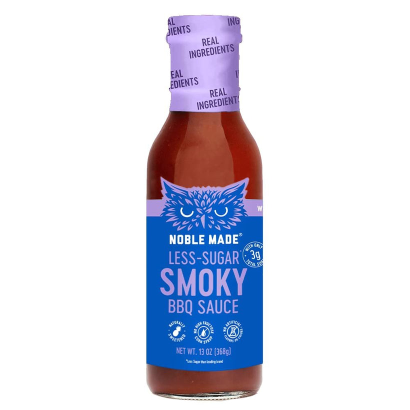 Noble Made Smoky BBQ Cooking & Dipping Sauce, Whole30 Approved, Paleo, Certified Gluten Free, Dairy and Soy Free, Vegan, Keto, 13 Oz Glass Bottle (1 Count)