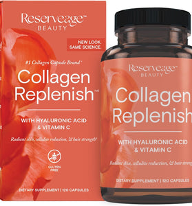 Reserveage Beauty, Collagen Replenish, Collagen Booster, Collagen Supplement for Skin Care and Hair Growth, Supports Natural Elastin Production, 120 (30 Servings)