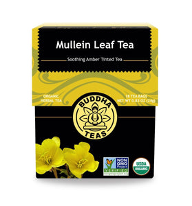 Buddha Teas - Mullein Leaf - Organic Herbal Tea - For Health & Wellbeing - With Antioxidants, Minerals & Vitamin C - Caffeine Free - 100% Kosher & Non-GMO - 18 Tea Bags (Pack of 1)