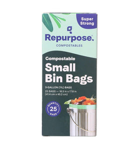 3 Gallon Small Compostable Trash Bags, 25 Count