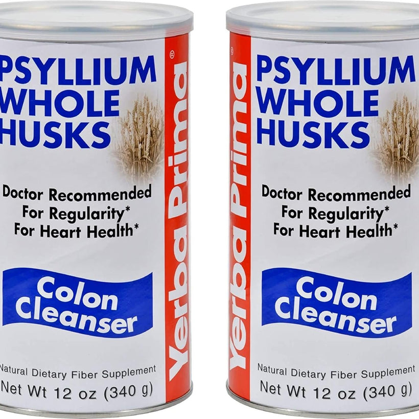 Yerba Prima Psyllium Whole Husks, Colon Cleanser 12 oz (Pack of 2) - All Natural Dietary Fiber, Pure Premium Psyllium, Lab-Tested Non-GMO, Gluten-Free Fiber, Made in The USA