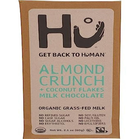 Hu Kitchen Organic Almond Crunch & Coconut Milk Chocolate Bar, 2.1 OZ