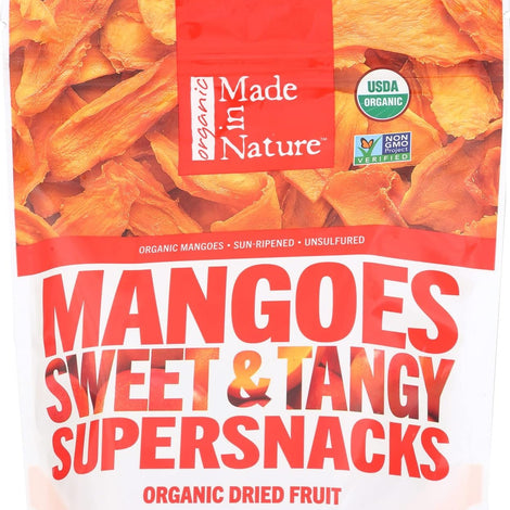 Made in Nature Organic Dried Fruit, Mangoes, 3oz Bag – Non-GMO, Unsulfured Vegan Snack