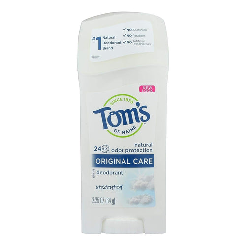 Tom's of Maine Natural Deodorant Stick, Unscented, 2.25 oz (Pack of 3)
