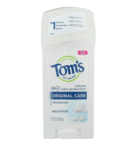 Tom's of Maine Natural Deodorant Stick Unscented 2.25 oz (Pack of 3)