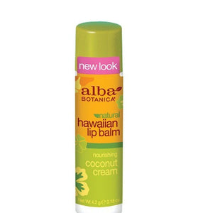 Alba Botanica Nourishing Coconut Cream Hawaiian Lip Balm, 0.15 Ounce Tubes (Pack of 6)