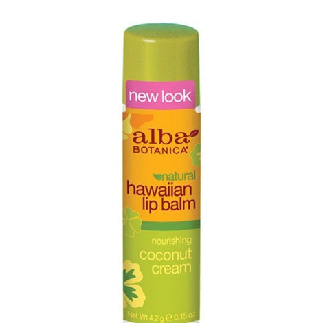 Alba Botanica Nourishing Coconut Cream Hawaiian Lip Balm, 0.15 Ounce Tubes (Pack of 6)
