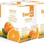 Ener-C Sugar Free Energy Orange Multivitamin Drink Mix Vitamin C 1000mg & Electrolytes - Natural Immunity Support with Real Fruit Juice Powders Non-GMO Vegan & Gluten Free - 60 Count