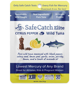 Safe Catch Elite Lowest Mercury Wild-Caught Tuna, Gluten-Free, Paleo, Keto, Non-GMO, High Protein Food, 2.6oz Packets, Pack of 12