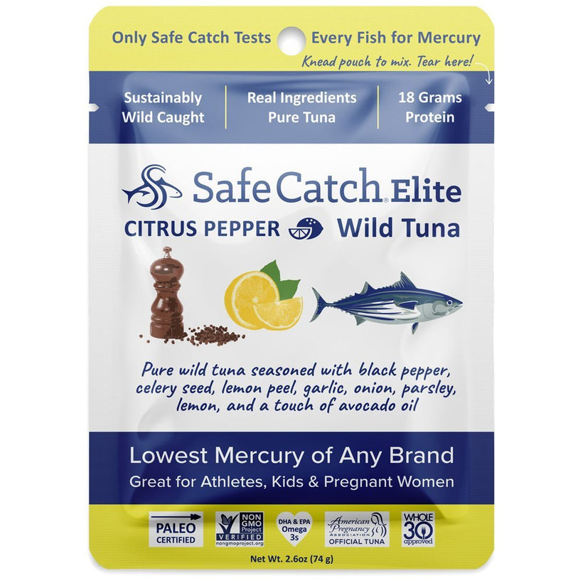 Safe Catch Elite Lowest Mercury Wild-Caught Tuna, Gluten-Free, Paleo, Keto, Non-GMO, High Protein Food, 2.6oz Packets, Pack of 12