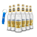 Fever-Tree Premium Indian Tonic Water - Natural & Award-Winning Mixer - Perfect for Cocktails & Soft Drinks - No Artificial Additives, 16.9 fl Oz (Pack of 6) with Pura Parcel Bottle Opener