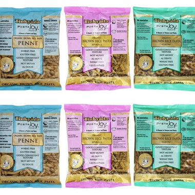 Tinkyada Organic Gluten-Free Brown Rice Pasta 3 Shape Variety Bundle: (2) Elbow Pasta, (2) Spirals Pasta, and (2) Penne Pasta, 12 Ounce Ea.