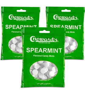 Choward's 3oz Spearmint Candy Bags 3 Pack | 49 Pieces Individually Wrapped Candy Mints | Nostalgic Spearmint Candy Bags | Perfect for Snacks in Lunchboxes, Pockets, Goodie Bags, and Birthday Parties