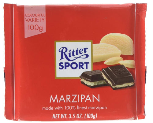 Ritter Sport Marzipan Chocolate Bar, 100 g