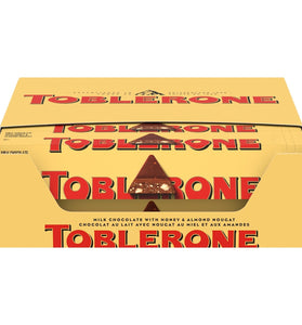 Toblerone Swiss Milk Chocolate Candy Bars with Honey and Almond Nougat, Valentines Day Chocolate Candy, 20 - 3.52 oz Bars