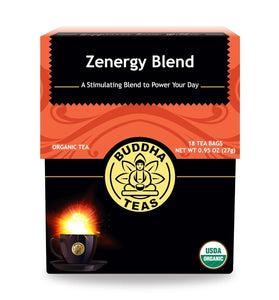Buddha Teas Organic Zenergy Blend - OU Kosher, USDA Organic, CCOF Organic, 18 Bleach-Free Tea Bags