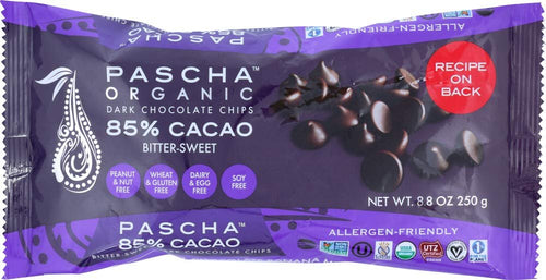 Pascha Organic 85% Cacao Dark Chocolate Baking Chips, 8.8 oz