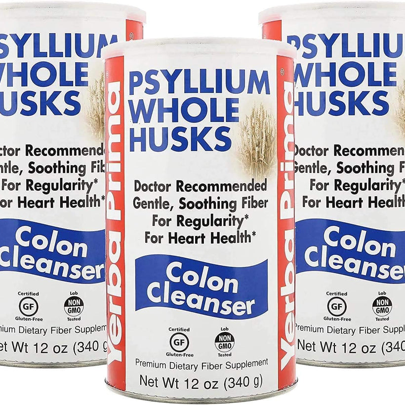 Yerba Prima Psyllium Husk, 12 Ounce (Pack of 3) - Fiber Supplement for Regularity, Colon Cleansing, Natural Support for Gut Health, Non GMO, Gluten Free, Vegan, No Sweeteners