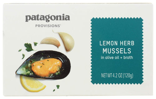 Patagonia Provisions Lemon Herb Mussels in Extra Virgin Olive Oil, 4.2 oz