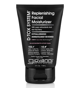 GIOVANNI D:tox System Replenishing Facial Moisturize - Face Moisturizer, Contains Super Antioxidants Acai & Goji Berry, Helps to Prevent Dryness, Hydrating for Healthier, Dermatologist Tested - 4 oz