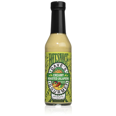 Dave's Gourmet Creamy Roasted Jalapeno Sauce-Medium Heat For Salads Dips, Dressings