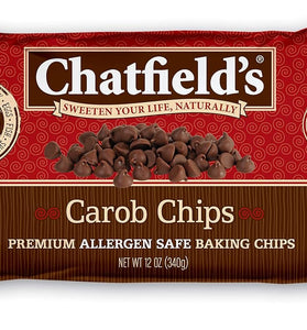 Chatfield's Carob Chips Unsweetened - Allergen-Free Substitute For Chocolate Chips (Pack of 4)