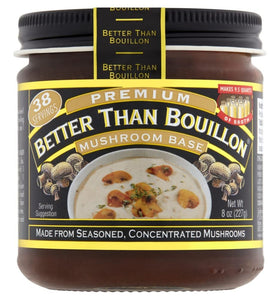 Better Than Bouillon Premium Mushroom Base, Made from Seasoned & Concentrated Mushrooms, Makes 9.5 Quarts of Broth, 38 Servings, 8 OZ (Pack of 1)