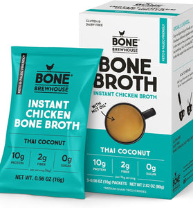 Bone Brewhouse - 9 Pack - Chicken Bone Broth Protein Powder - Thai Coconut Flavor