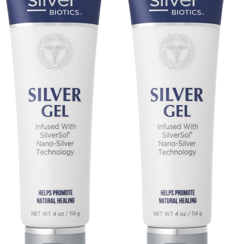 Silver Biotics Colloidal Nano SilverSol Ag₄O₄ 20 ppm Healing & Soothing Gel | Great For Healing Skin From Scars, Burns, Wounds, Blemishes & More | 4 Oz (Pack of 2)