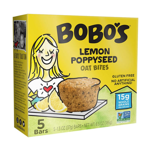Bobo's Lemon Poppyseed Oat Bites, 1.3 oz (5 Count Box)