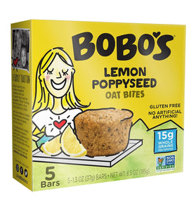 Bobo's Oat Bites, Lemon Poppyseed, 1.3 Ounce (5 Count Box)