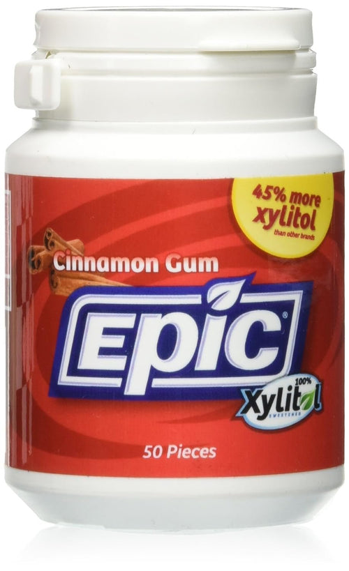 Epic Xylitol Cinnamon Gum, 50 Pieces