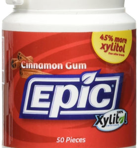 Epic Dental Xylitol Gum, Cinnamon - 50 Piece