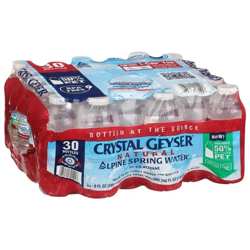 Crystal Geyser Alpine Spring Water, 8 fl oz (Pack of 30)