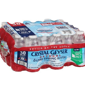 Crystal Geyser, Alpine Spring Water Natural, 30pk, 8 Ounce