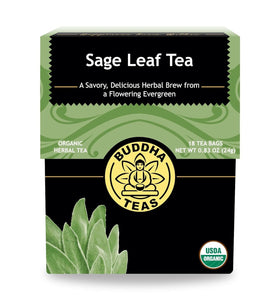 Buddha Teas Organic Sage Leaf Tea - OU Kosher, USDA Organic, CCOF Organic, 18 Bleach-Free Tea Bags