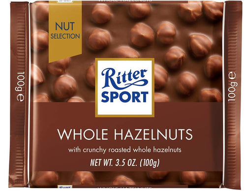 Ritter Sport Milk Chocolate with Whole Hazelnuts, 100 g (Pack of 2)