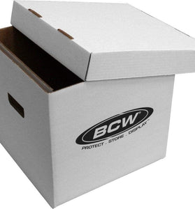 BCW 33 RPM Vinyl Record Storage Box | Vinyl Record Holder for Albums | Stackable Vinyl Record Storage | LP Album Storage | Vinyl Storage Organizer | Moving Box | 65-75 Records/Box