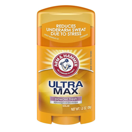Arm & Hammer Ultra Max Antiperspirant Deodorant, Powder Fresh, 1 oz (Pack of 3)