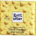 Ritter Sport White Chocolate with Whole Hazelnuts, 3.5 Ounce (Pack of 10)