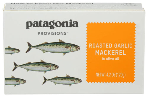 Patagonia Provisions Mackerel in Roasted Garlic Olive Oil, 4.2 oz