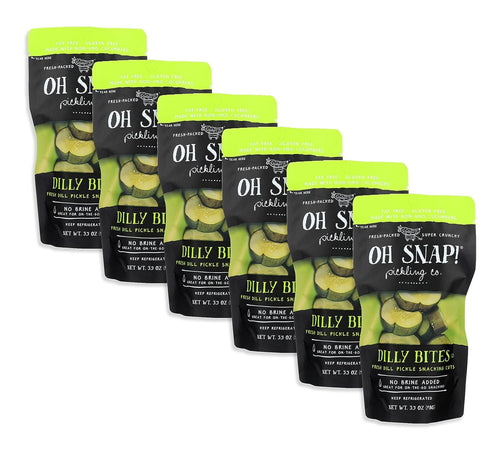 Oh Snap! Dilly Bites Fresh Dill Pickle Snacking Cuts, 3.5 oz (Pack of 6)