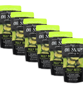 Oh Snap! Pickling Co., Dilly Bites Fresh Dill Pickle Snacking Cuts, 3.5 oz. (6 count)