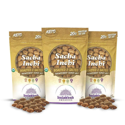 Imlakesh Organics Roasted and Salted Sacha Inchi Seeds, 2.25 oz (Pack of 3)