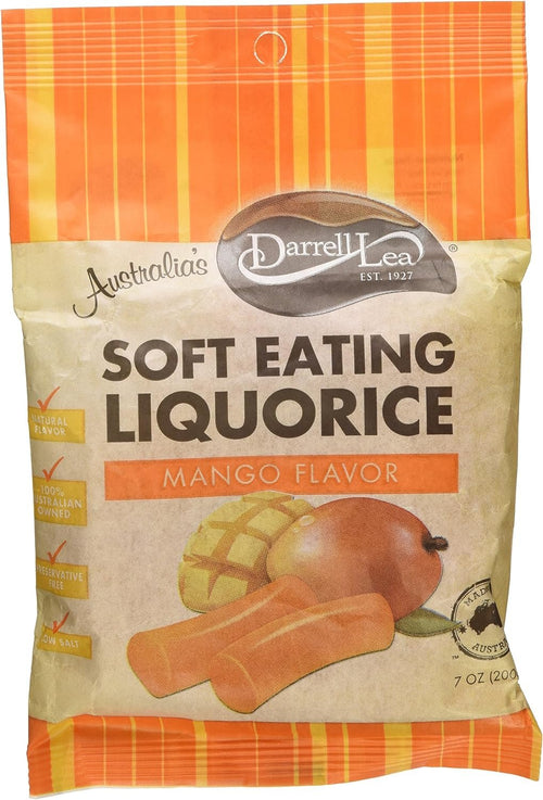 Darrell Lea Mango Soft Licorice, 7 oz Bag
